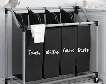 Custom iron on Laundry Labels // Custom Laundry Iron On  // Laundry Room Decals // Laundry Basket Labels