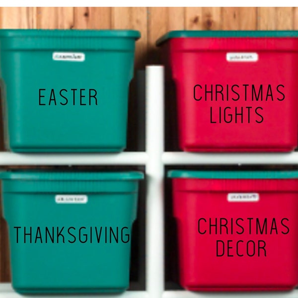 Custom Storage Bin Labels - Custom Organizing Stickers - Storage Tub Decals // custom tub stickers // Storage tub labels