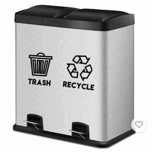 4" Trash and Recycle Stickers // 4" Custom // Label Trash Can - Trash Can Sticker - Trash Sticker // Recycle Sticker // Trash Decals image 3