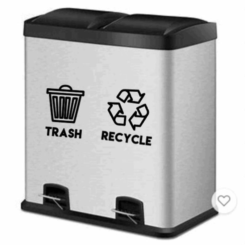 4" Trash and Recycle Stickers // 4" Custom // Label Trash Can - Trash Can Sticker - Trash Sticker // Recycle Sticker // Trash Decals image 3