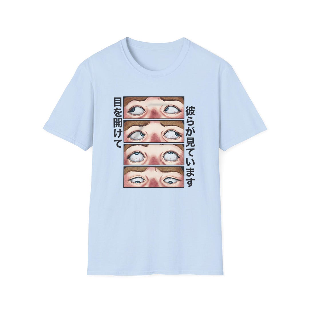 Anime Eyes Panel Japanese Text Surreal Eye Art T-shirt | Tokyo Studio ...