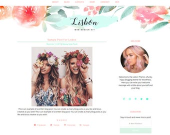 Responsive WordPress Theme | Lisbon Hippie Feminine Blog Design | WordPress Template | Genesis Child Theme