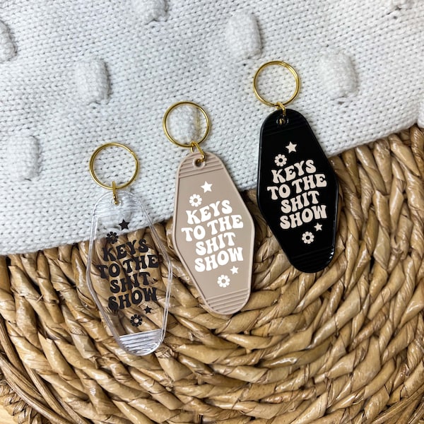 Keys To The Shit Show Keychain | Vintage Inspired | Retro Design | Hotel Key Accessory | Trendy | Aesthetic | Acrylic Key