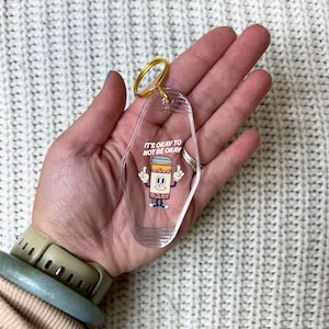 It&#39;s Okay To Not Be Okay Pill Bottle Motel Keychain | Vintage Inspired | Retro Design | Hotel Key Accessory | Trendy | Aesthetic | Acrylic