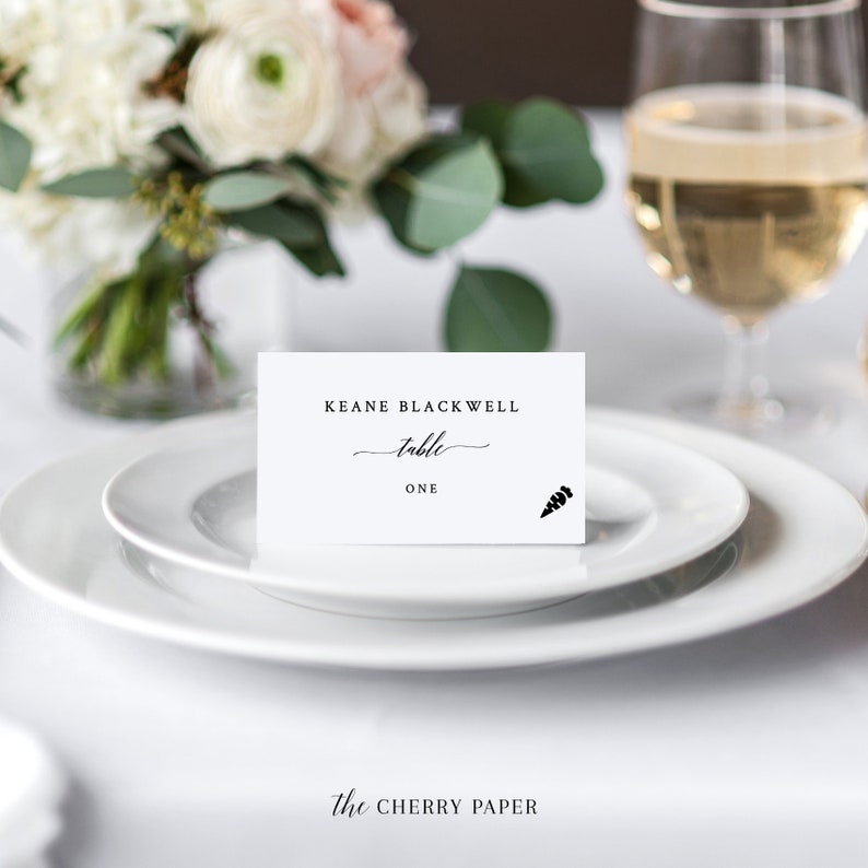 Elegant Place Cards Food Selection Meal Icons Meal Choice Etsy