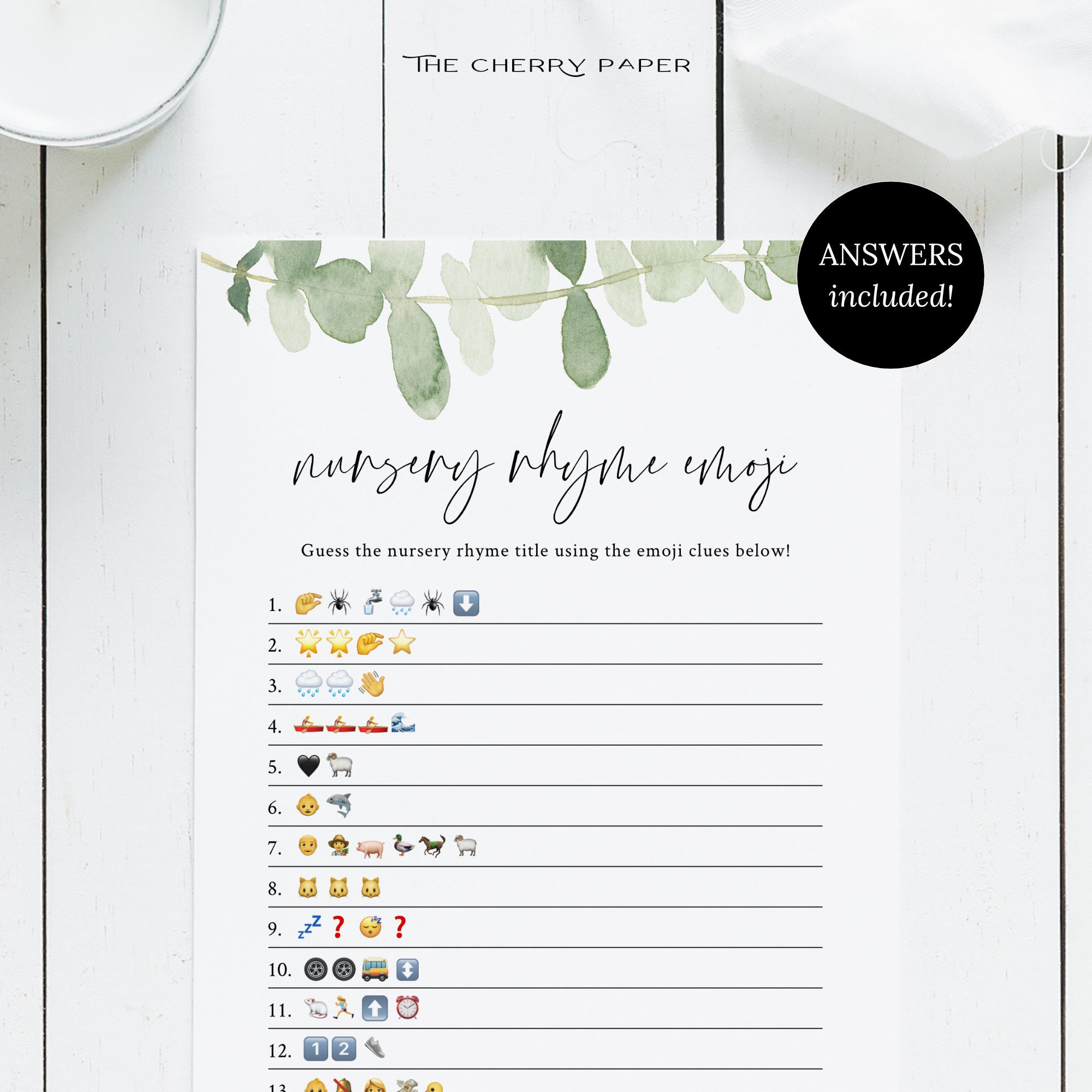 Nursery Rhymes Emoji Pictionary Baby Shower Games Baby Etsy