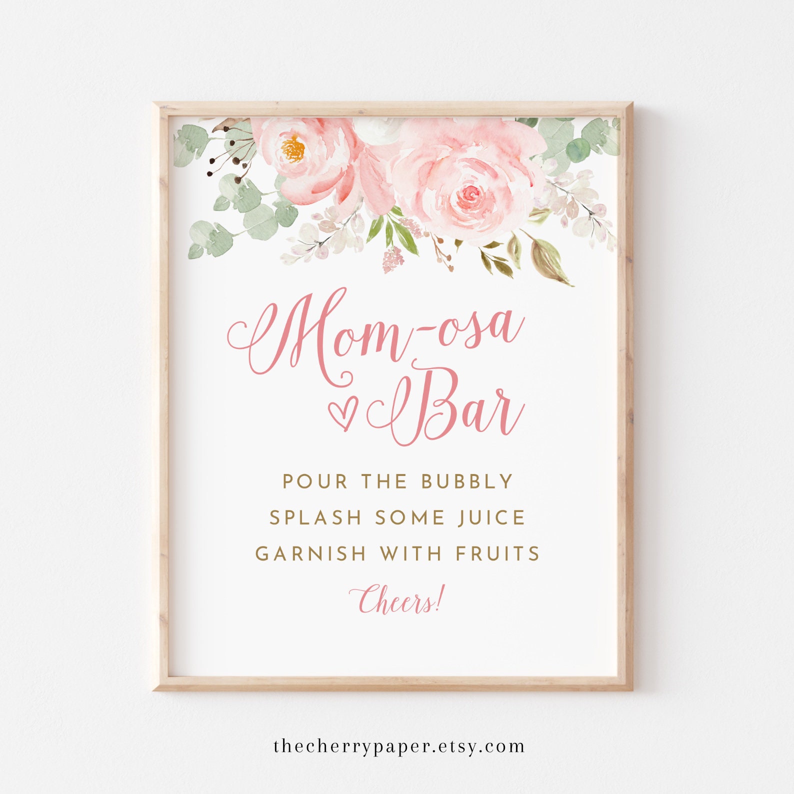 Momosa Bar Signs Mom-osa Printable Sign Baby Mimosa Sign | Etsy