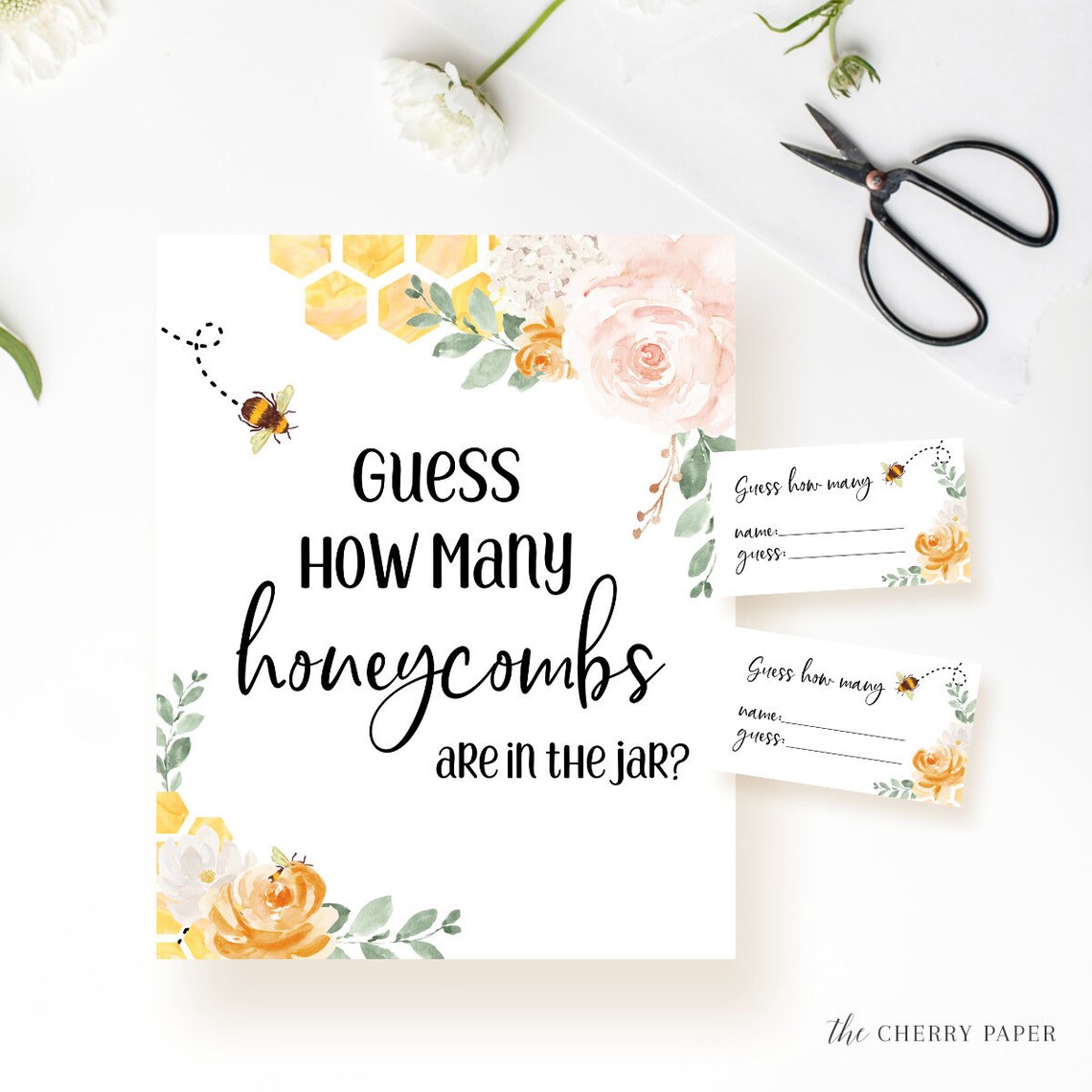 Guess How Many Honeycombs Fun Guessing Game Baby Shower | Etsy