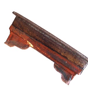 Hand built rectangular bonsai pot, liquidy red and earthy brown glazing, dark stoneware