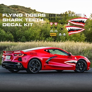 Flying Tigers Shark Teeth Decal Sticker || Military Airplane || Shark Mouth Decal || Look a like Aircraft decals || COLIBYOU