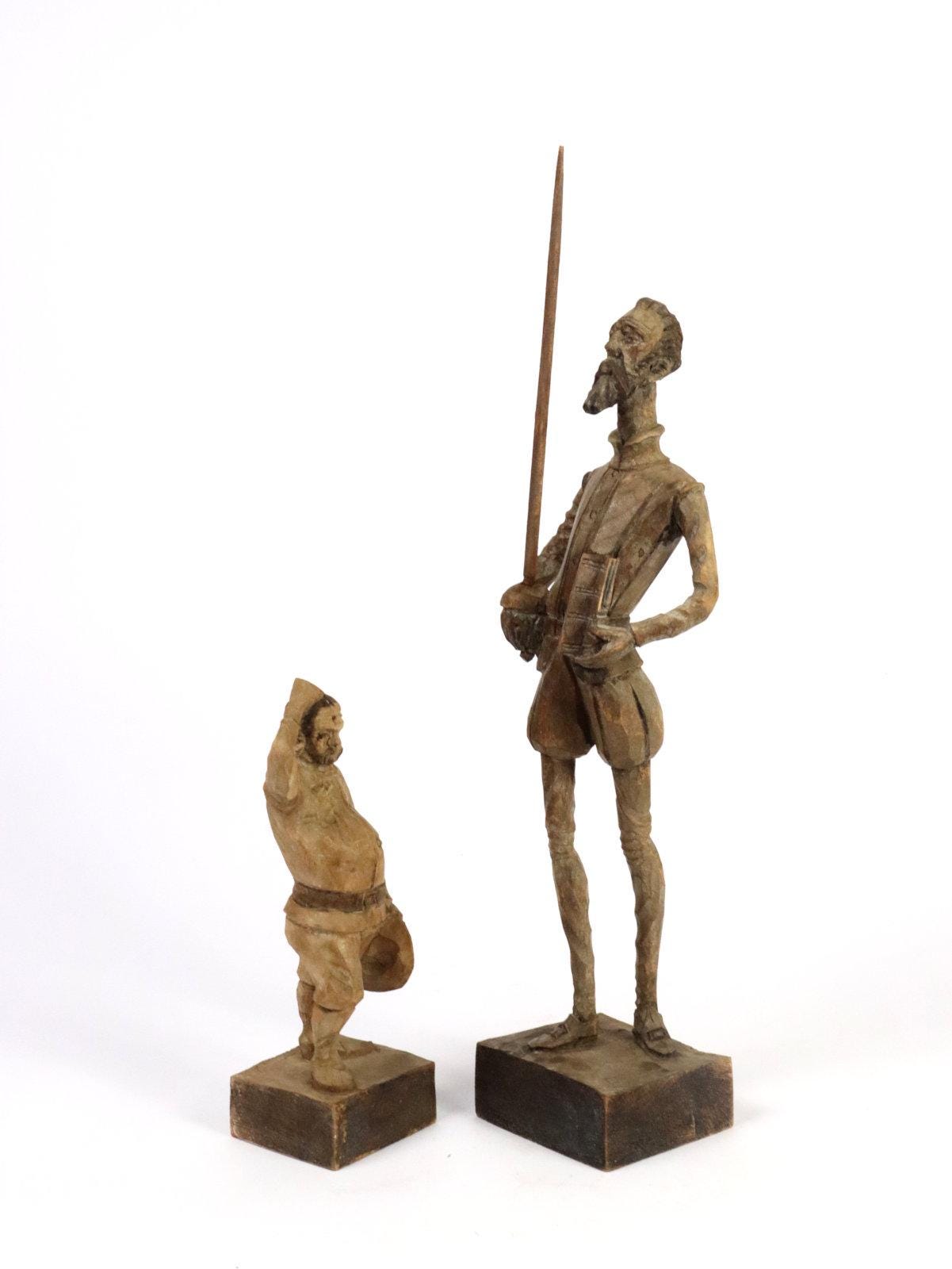 オウロの彫刻 ドン・キホーテ 581 とサンチョ・パンサ 702 - Etsy 日本