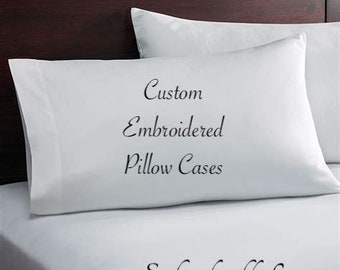 personalized embroidered pillowcases etsy
