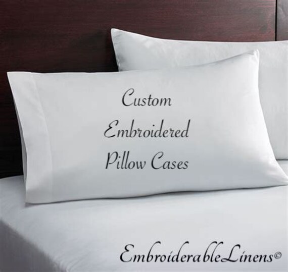 Personalized Pillow case with words Embroidered. King Size Etsy