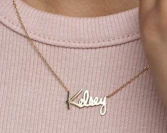 Personalized Jewelry - Name Necklace Gold 14K - Custom Kids Name Necklace - Gift for Mom Kyklos Jewelry - GN00031