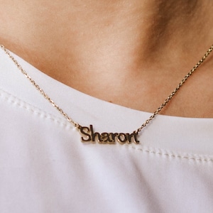 Personalized Name Necklace - 14K White Gold New Mom Name Custom Necklace - Birthday Gift for Mother - GN00031