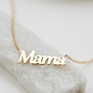 Mama Necklace 14K Solid Gold Personalized Kids Name Custom Necklace for Women Gift for Mom Mother Women GN00032 image 2