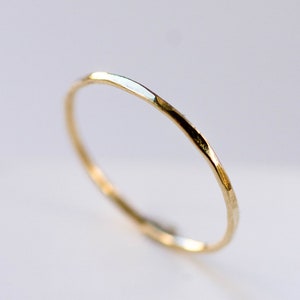 14K Minimalist Gold Ring Dainty Solid Gold Wedding Band Delicate Gold Ring Skinny Stacking Simple Kyklos Jewelry GR00038 image 6