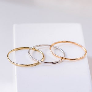 14K Minimalist Gold Ring Dainty Solid Gold Wedding Band Delicate Gold Ring Skinny Stacking Simple Kyklos Jewelry GR00038 image 1