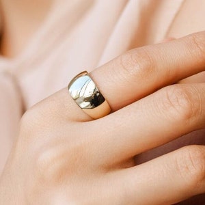 Bague cigare en or massif 14 carats pour femme large et épaisse - Bijoux Kyklos - GR00270