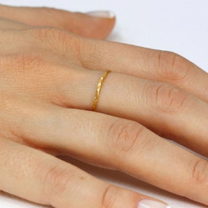 14K Minimalist Gold Ring Dainty Solid Gold Wedding Band Delicate Gold Ring Skinny Stacking Simple Kyklos Jewelry GR00038 image 4