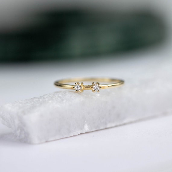 Dainty diamond stacking sale ring