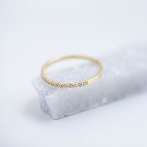 Micro Pave Eternity Diamond Wedding Ring 14K Solid Gold Stacking Band Ring GR00024 zdjęcie 7