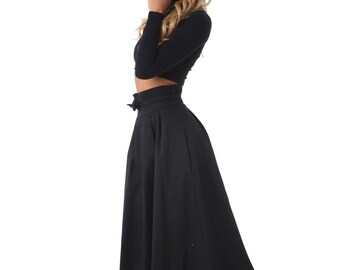 Black Womens Skirt, Black Maxi Skirt, Flare Party Skirt, Plus Size Skirt, Fall Winter Skirt, Long Full Skirt, Boho Skirt, High Waist Skirt