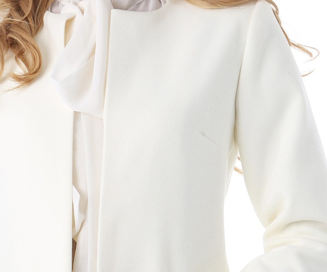 White Formal Coat, Winter Wedding, White Womens Jacket, Autumn Jacket