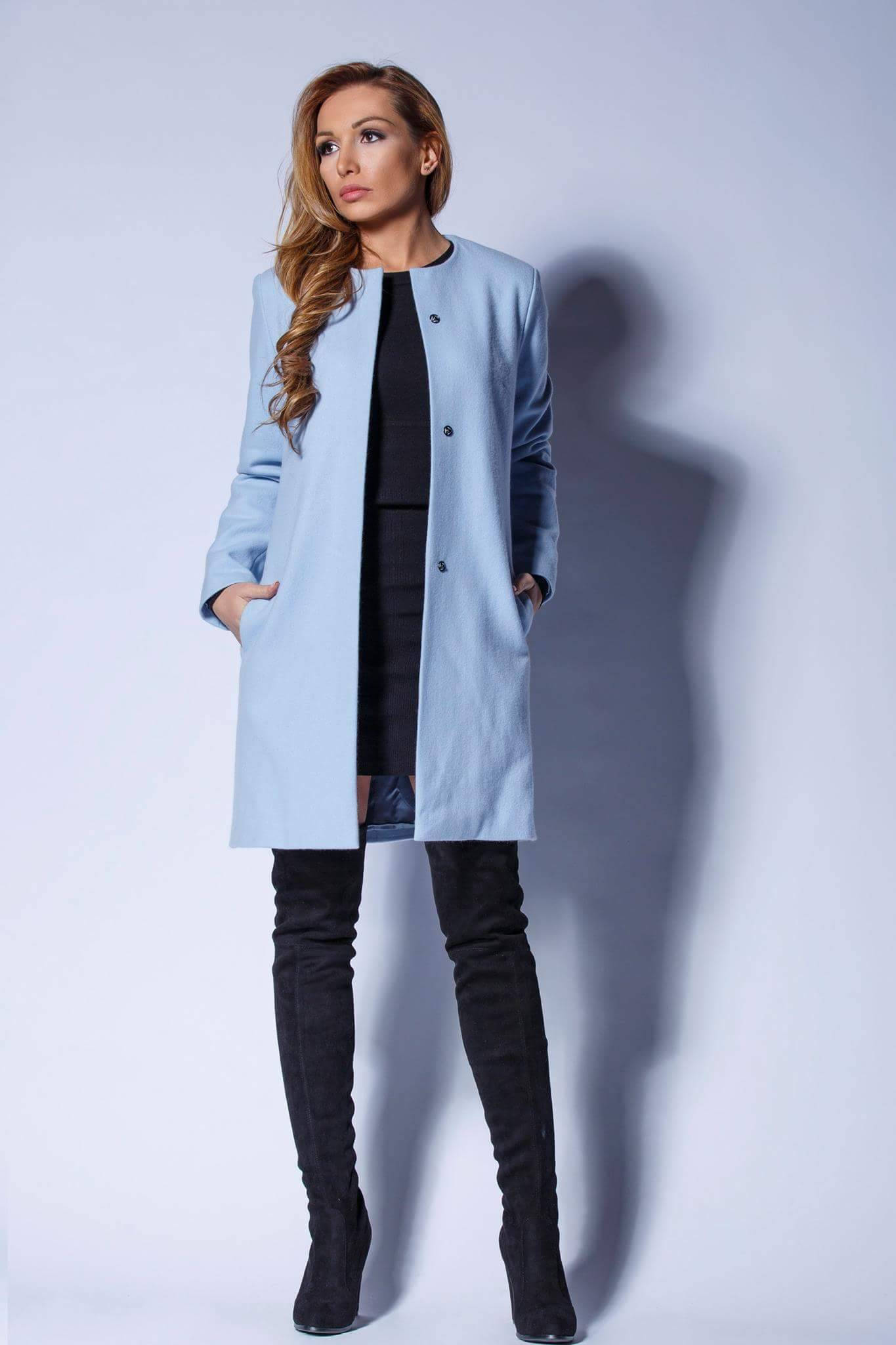sky blue winter coat