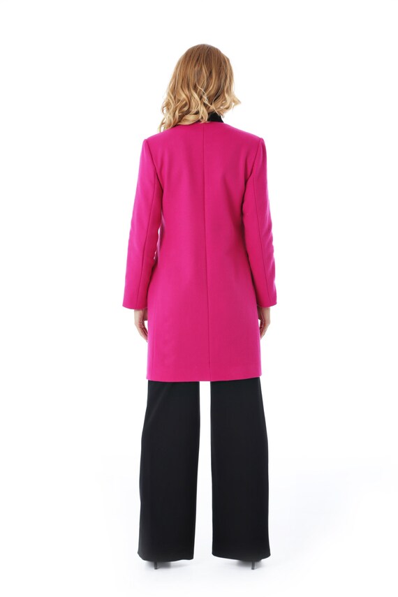hot pink pea coat