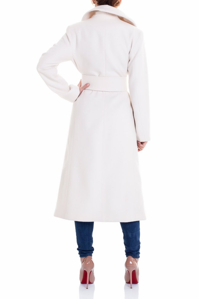 White Formal Coat Winter Wedding Long Wool Coat Oversized Etsy