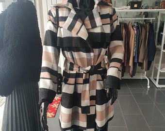 Wool Coat - Plaid Wool Coat - Women Long Wool Coat - Elegant Women Coat - Warm Winter Coat - Princess Winter Coat - Gift for Mother