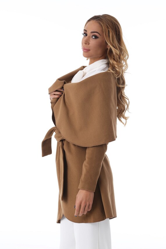 Wool Cape Jacket Elegant Cardiganwomen 
