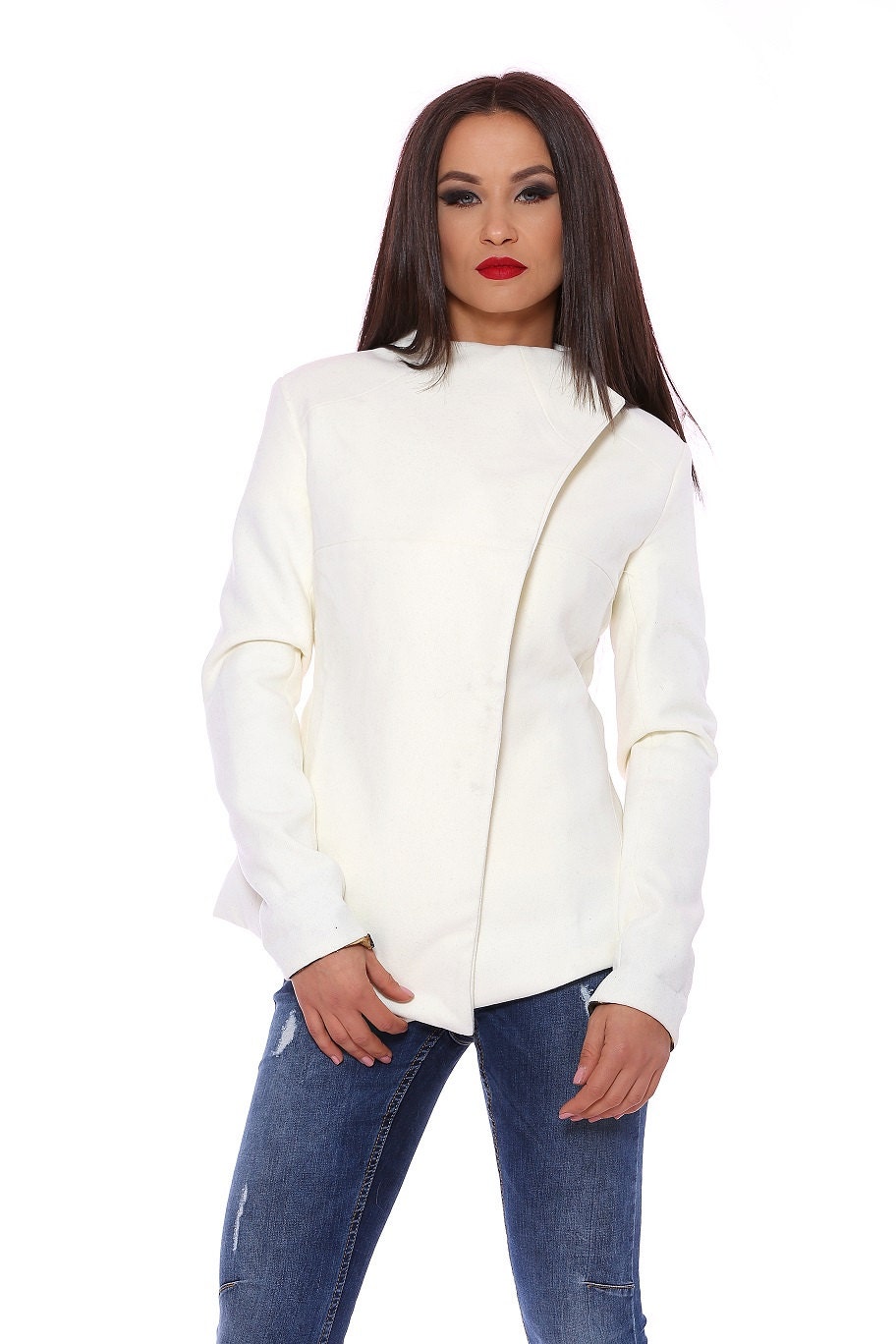 Winter Coat White Formal Coat Winter Wedding Short Wool Etsy Canada