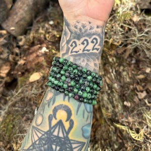 Ruby Zoisite 6mm Round Gemstone Bracelet