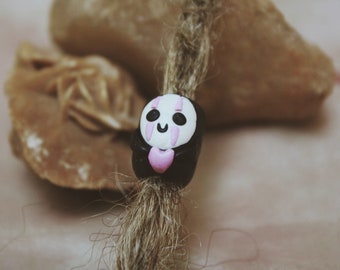 Lovely No-Face Spirited Away Dreads Bead | Polymer clay dreadlocks beads | Dread beads | Fimo Beads | Locks jewelry