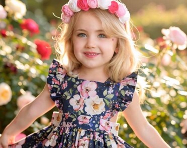 Navy Floral Pinafore Dress, Ruffle Bib, Vintage Style, Size 1 - Etsy