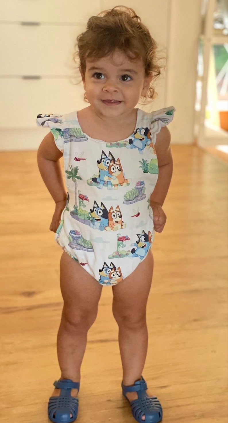 Bluey Baby Girl Clothes Bluey Romper Apricot Bluey Baby Etsy