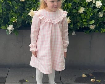navy blue dress for baby girl PINK GINGHAM MAXI main image 1