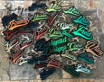 Shadow Cut Name Tags, Dog Tags, Dog ID, Custom ID Tag, Dog Tags for Dogs, Cat Tags, Cat Tag, Cat ID Tag, Small, Large, Medium Size