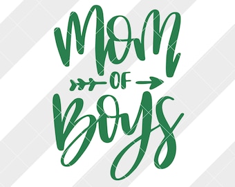 Mom of Boys svg, eps, dxf, studio3, png, jpg, clipart, Silhouette Cameo, Cricut Design Space, Brother Scan Cut Files Mom to Boys Boy Hashtag