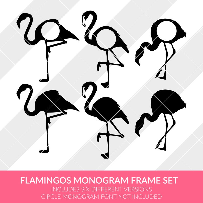 studio3 Silhouette Cameo jpg Vector png Monogram Frame Cricut Design Space Flamingo Monogram svg eps dxf clipart Brother Scan Cut