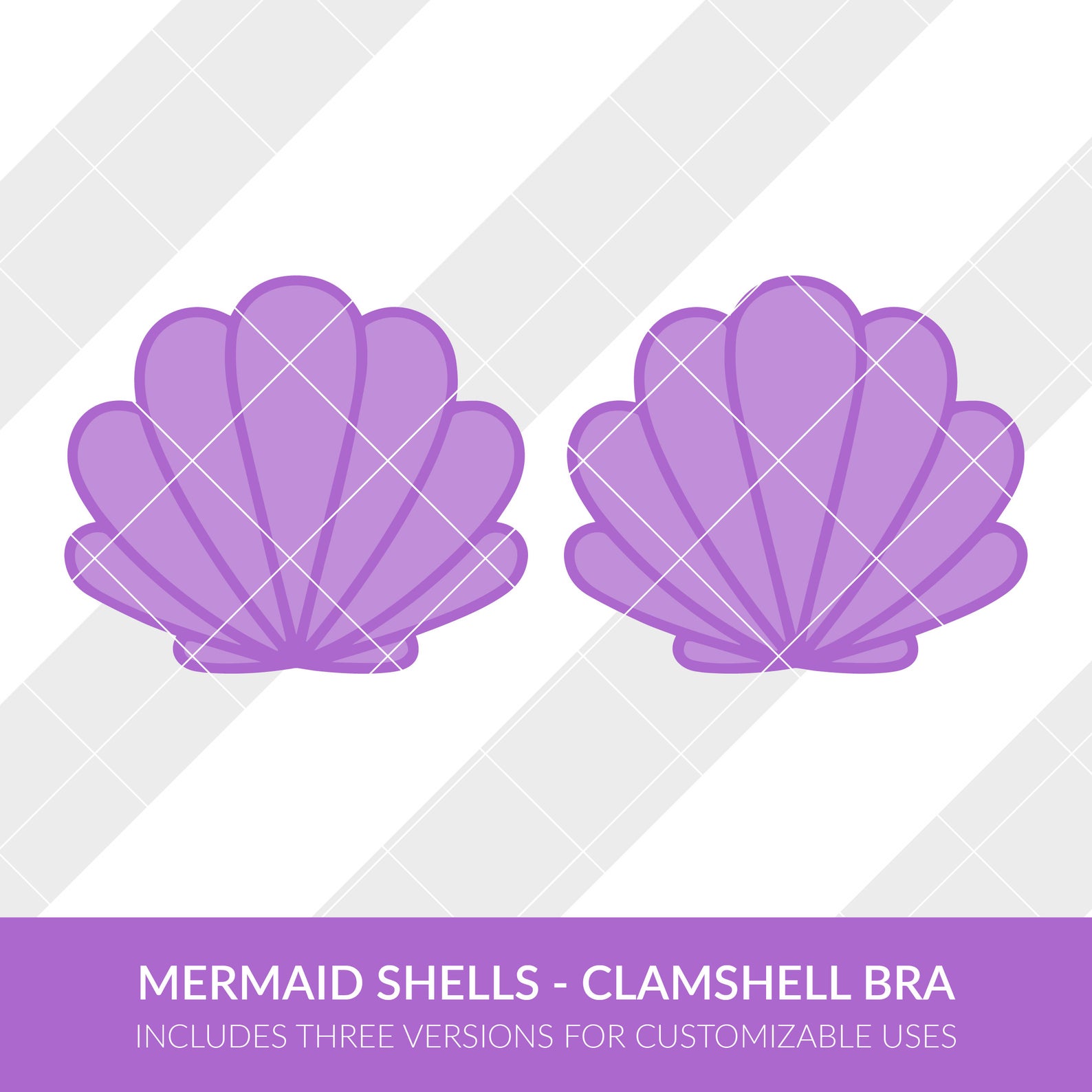 Mermaid Shells Clamshell Bra SVG EPS DXF Silhouette Studio Etsy