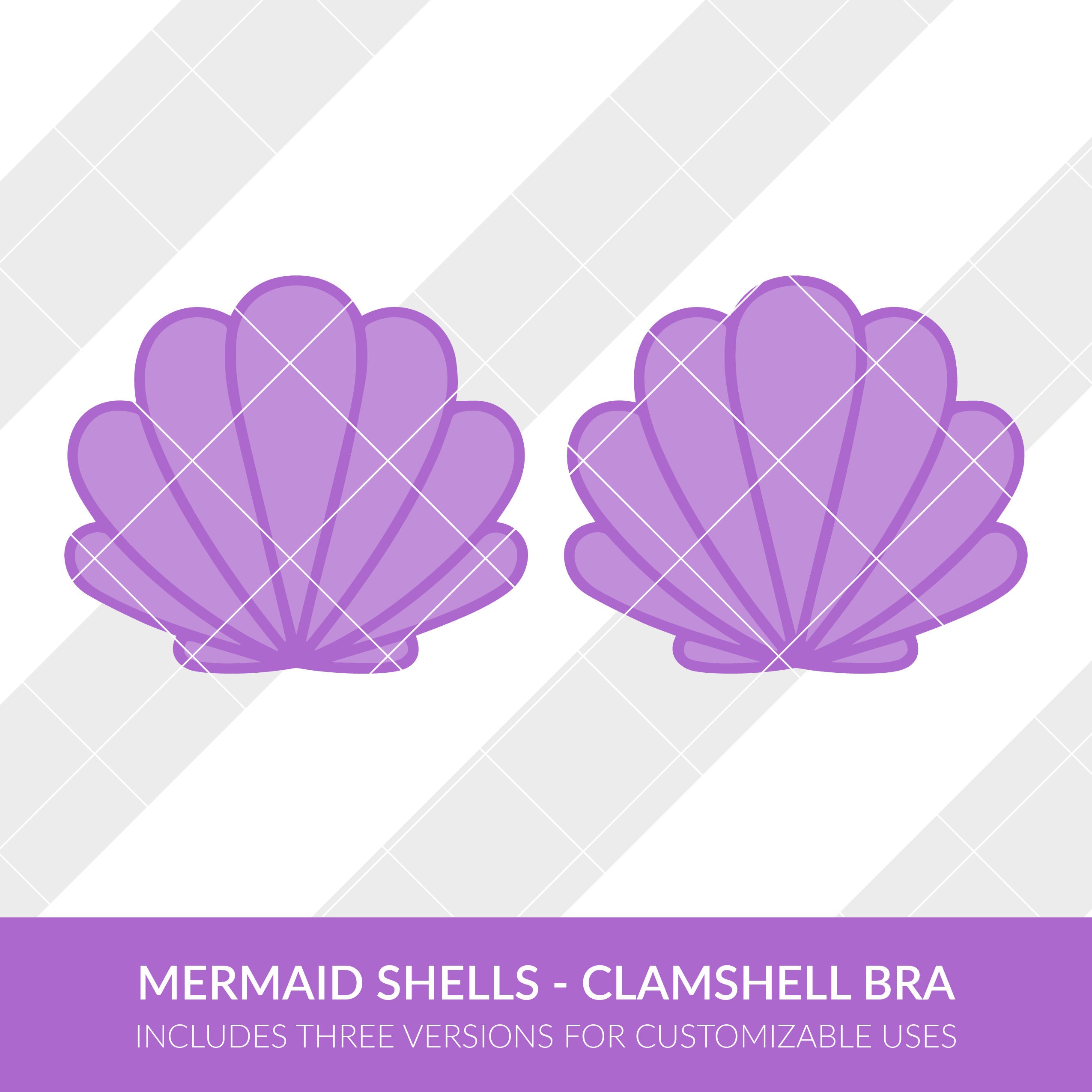 Download Mermaid Shells Clamshell Bra Svg Eps Dxf Silhouette Studio Etsy