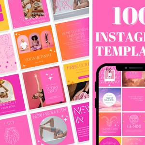 100 Enlightened Spiritual Colorful Instagram post templates |engagement boost posts | Blogging Template | Instant Download