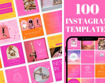 100 Colorful Instagram Post Templates Groovy engagement | Etsy