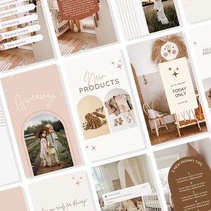 30 Baby boutique | Mom baby blogger Instagram Story Templates Boho Cute style