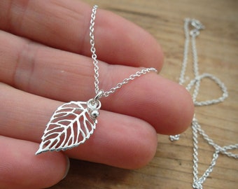 Leaf skeleton autumn necklace Necklace in 925 Sterling Silver - lovely for an autumn wedding, filigree necklace, fall necklace, leaf jewelry