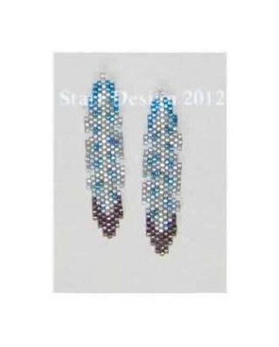 Blue Jay Feather Earrings Or Charm Brick Stitch Beading Etsy Blue Jay Feather Earrings Or Charm Brick Stitch Beading Etsy