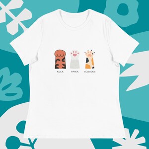 Cat Paw Rock Paper Scissors Women&#39;s Relaxed T-Shirt